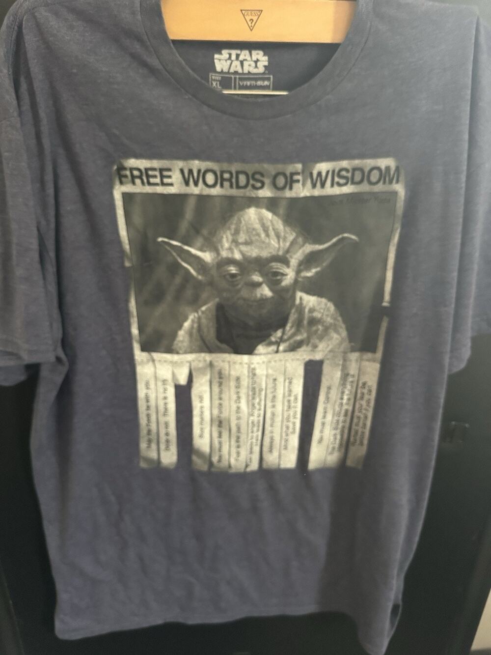 Star Wars Yoda Free Words of Wisdom T-Shirt Mens XL Jedi Graphic Tee